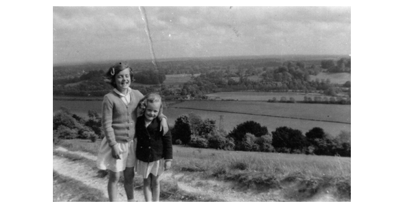 1950's Photo of Two Girls - Damaged